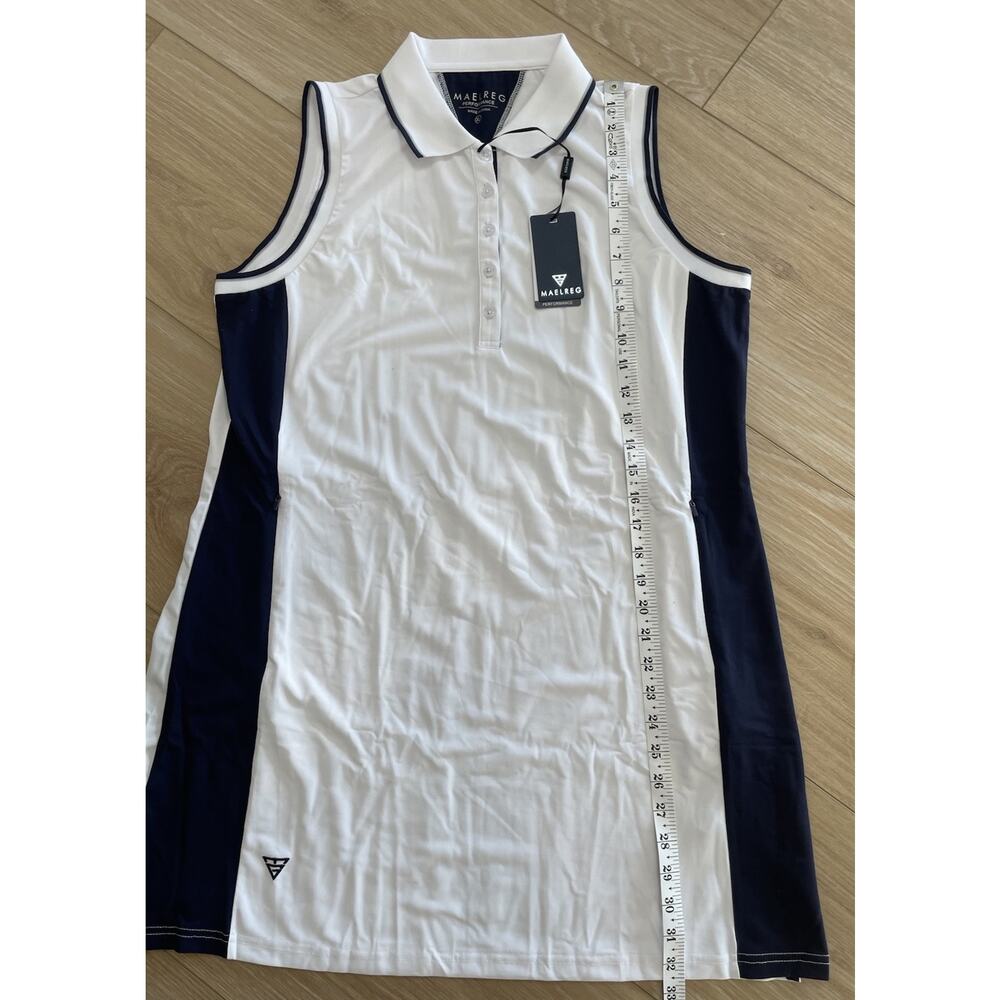 Maelreg Tennis Golf White Sleeveless Dress Women’s XL Pockets Collar Button Up